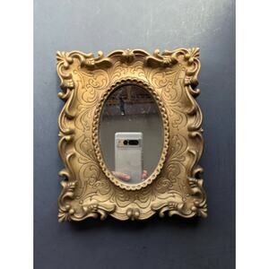 Vintage Ornate Gold Mirror, vertical or horizonal Maximalist Hollywood Regency